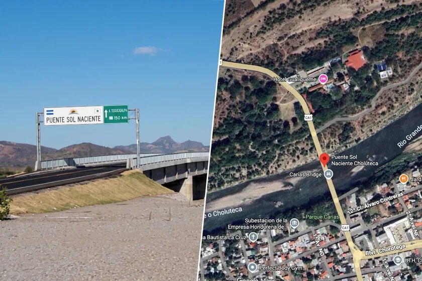 El puente de Choluteca: aguantó el huracán Mitch pero quedó sobre tierra seca